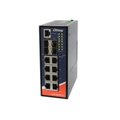 Oring Networking 12-port managed PoE switch; 8GE/PSE + 4 100/1000 SFP socket, non-IEEE 1588, 24V IGPS-9084GP-LA-24V